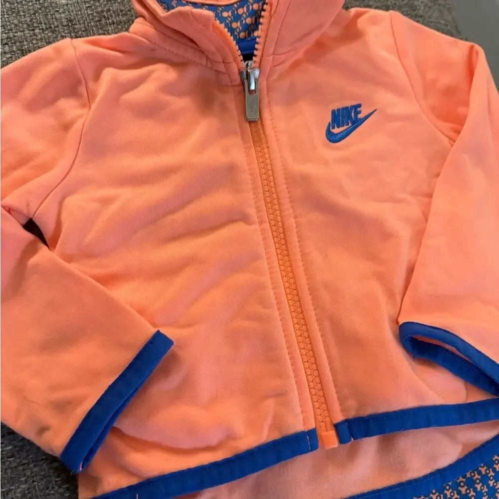 Nike Baby Girl 12M Outfit | Orange Blue Athletic Two-Piece Set - Picture 2 of 7
